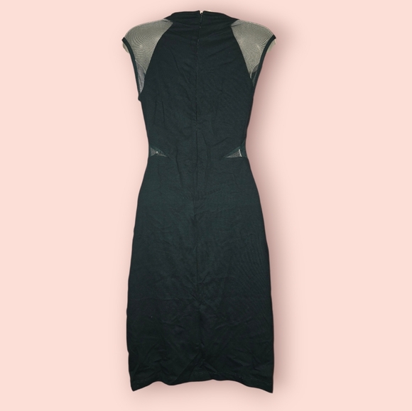 French Connection Viven Paneled Dress Mesh Sheath Bodycon FCUK Midi 6 Office Nwt - Picture 3 of 3